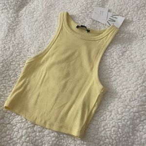 Yellow Cropped Tank Top By Zara